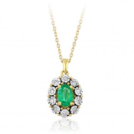 0.49 ct. Pırlanta Zümrüt Kolye